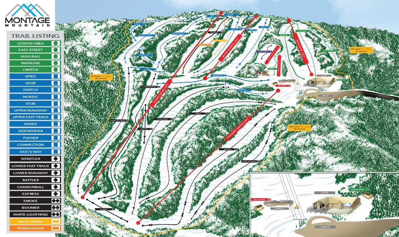 Montage Mountain Trail Map